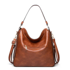 Zipper Shoulder Bag Casual PU Leather Crossbody Bag Handbag