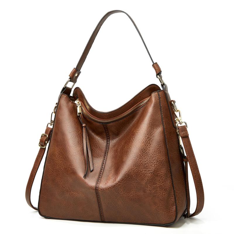 Zipper Shoulder Bag Casual PU Leather Crossbody Bag Handbag
