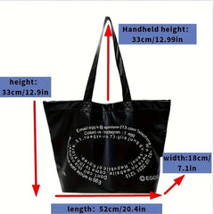 Metallic Handbag Large Capacity Shoulder Bag For Streetwear