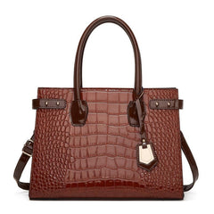 Crocodile Pattern Tote Bag Faux Leather Satchel Bag Sets