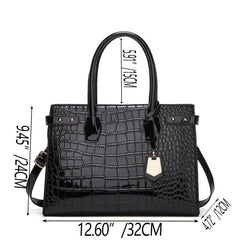 Crocodile Pattern Tote Bag Faux Leather Satchel Bag Sets