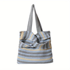 Stripes Crochet Shoulder Bag for Women