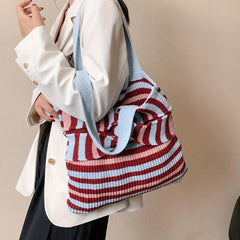 Stripes Crochet Shoulder Bag for Women