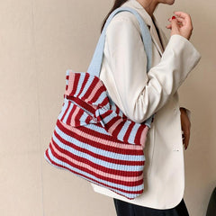 Stripes Crochet Shoulder Bag for Women