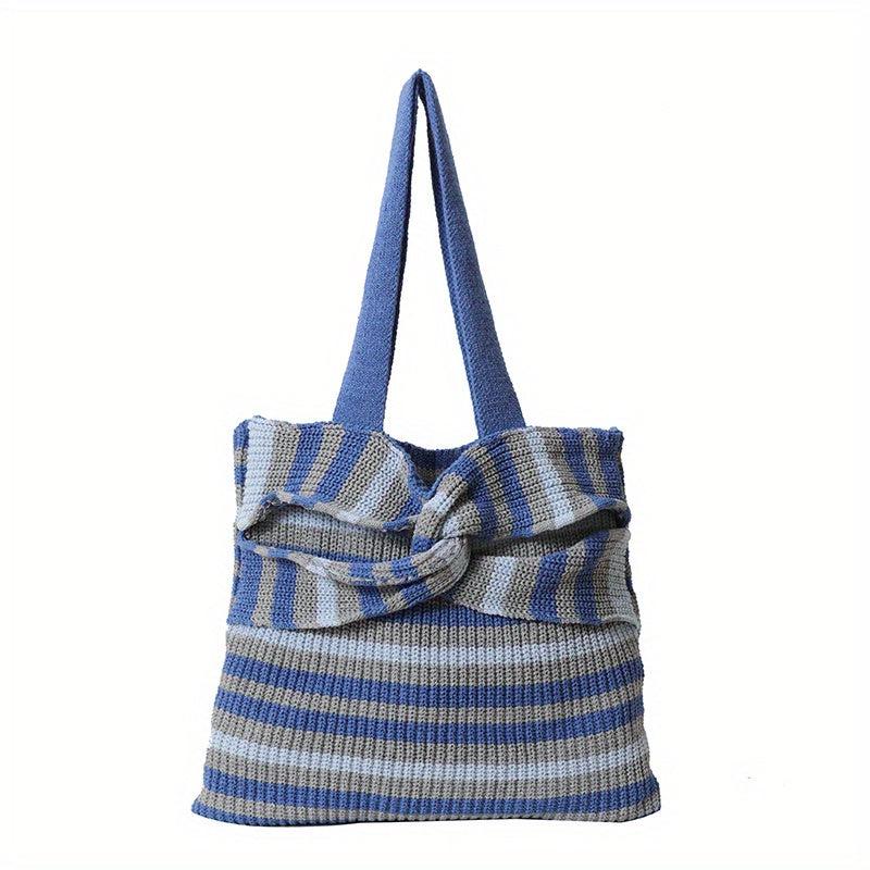 Stripes Crochet Shoulder Bag for Women