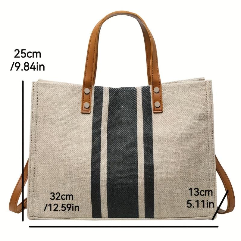 Business Canvas Tote Bag Large Capacity Portable Briefcase Shoulder Bag