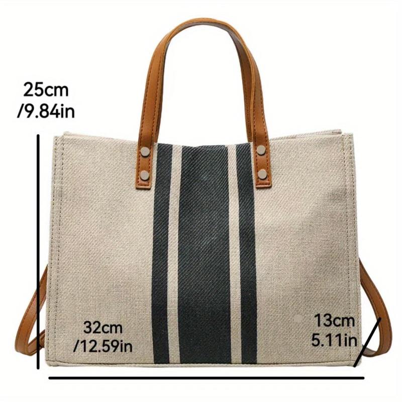 Business Canvas Tote Bag Large Capacity Portable Briefcase Shoulder Bag