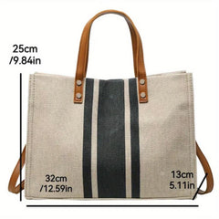 Business Canvas Tote Bag Large Capacity Portable Briefcase Shoulder Bag