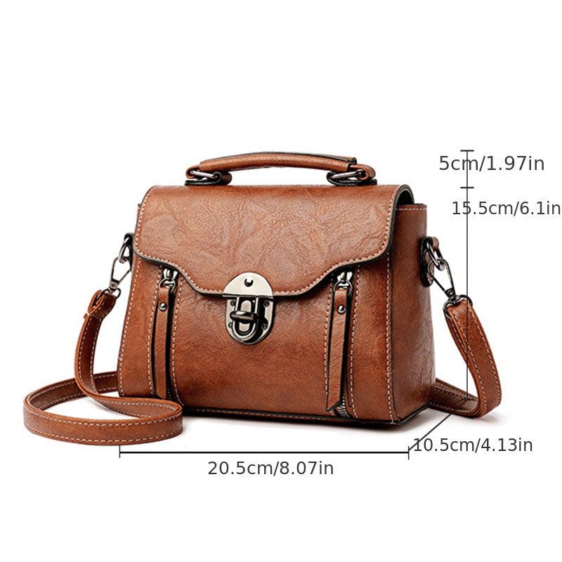 Vintage Crossbody Bag PU Leather Textured Bag Purse