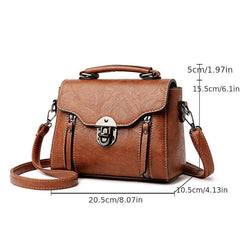 Vintage Crossbody Bag PU Leather Textured Bag Purse