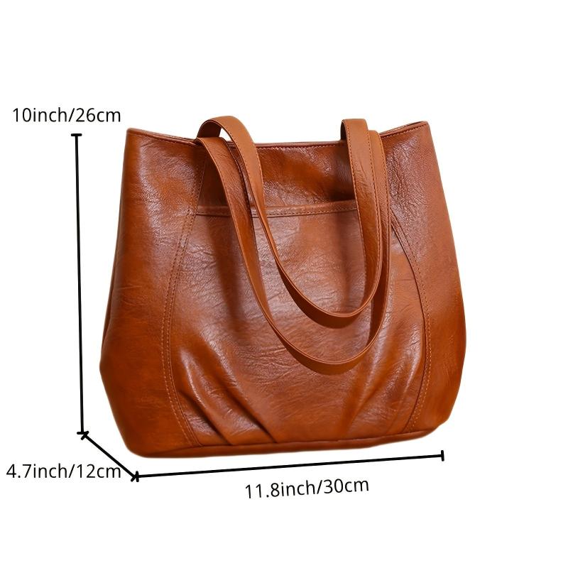Vintage Ruched Tote Bag Large Capacity Shoulder Bag Women's Casual Handbags