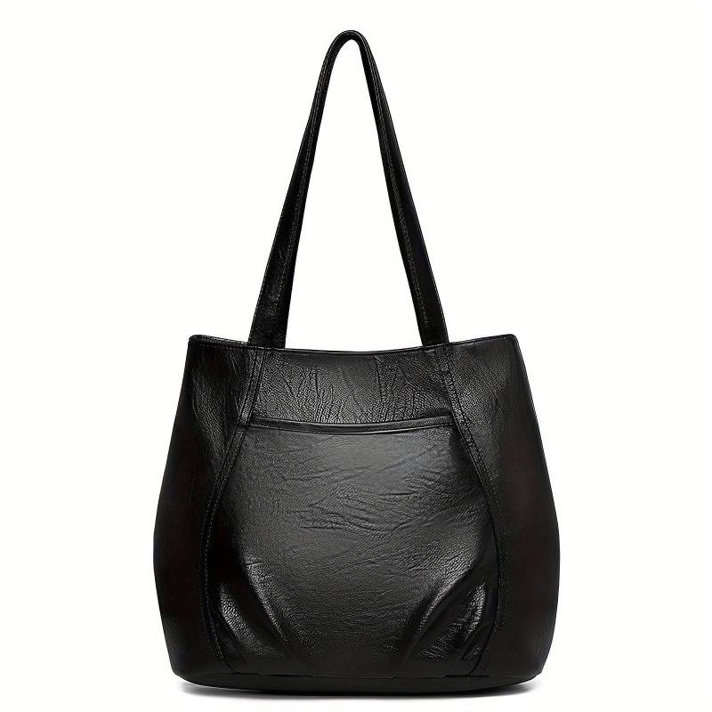 Vintage Ruched Tote Bag Large Capacity Shoulder Bag Women's Casual Handbags