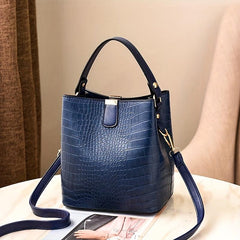 Retro Crocodile Pattern Handbag PU Leather Casual Shoulder Bag