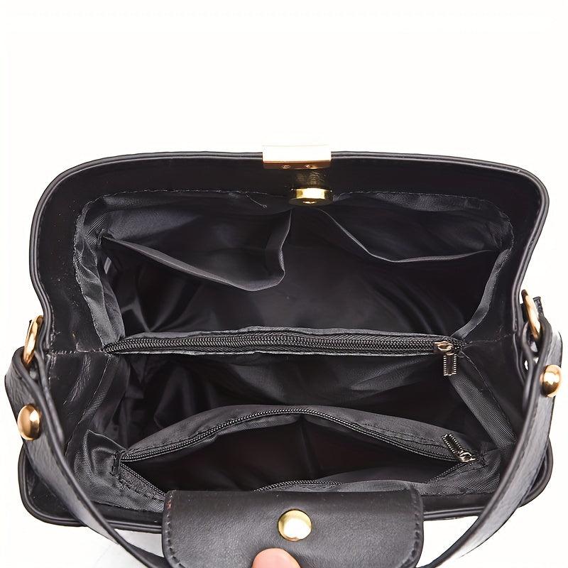 Retro Crocodile Pattern Handbag PU Leather Casual Shoulder Bag