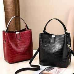 Retro Crocodile Pattern Handbag PU Leather Casual Shoulder Bag