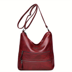 Large Capacity Tote Hobo Bag PU Leather Soft Shoulder Casual Commuter Bag