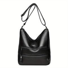 Large Capacity Tote Hobo Bag PU Leather Soft Shoulder Casual Commuter Bag