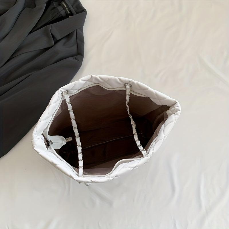 Large Capacity Rhombus Pattern Tote Shoulder Bag