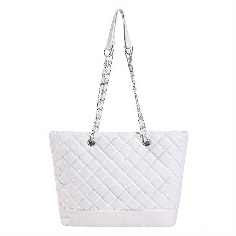 Large Capacity Rhombus Pattern Tote Shoulder Bag