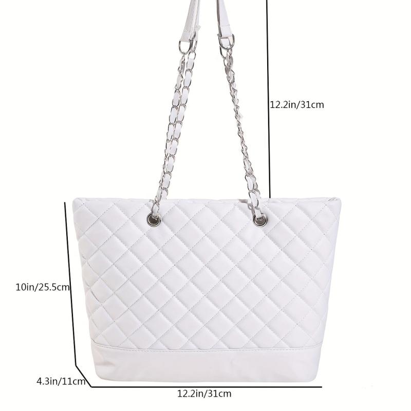 Large Capacity Rhombus Pattern Tote Shoulder Bag