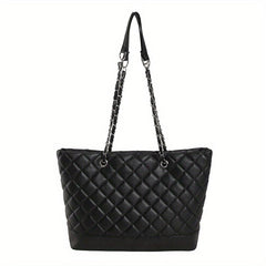 Large Capacity Rhombus Pattern Tote Shoulder Bag