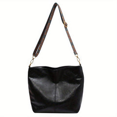 Faux Leather Shoulder Bag Stylish Zipper Crossbody Bag
