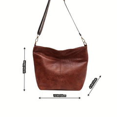 Faux Leather Shoulder Bag Stylish Zipper Crossbody Bag