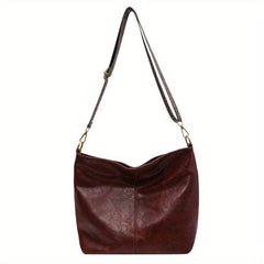 Faux Leather Shoulder Bag Stylish Zipper Crossbody Bag