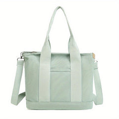 Large Capacity Canvas Tote Bag Crossbody Zipper Satchel for Shopping & Travel