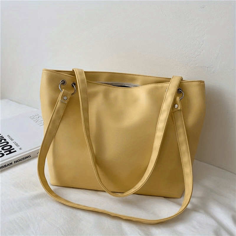 Solid Tote Bag All Match Shoulder Bag Women's Bag