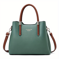 Two Tone Durable Tote Bag Large Capacity PU Leather Handbag