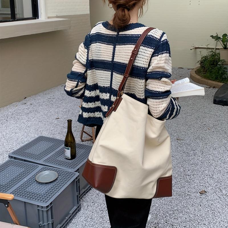 Stylish Women's Canvas Tote Bag Casual Large Shopper Bag