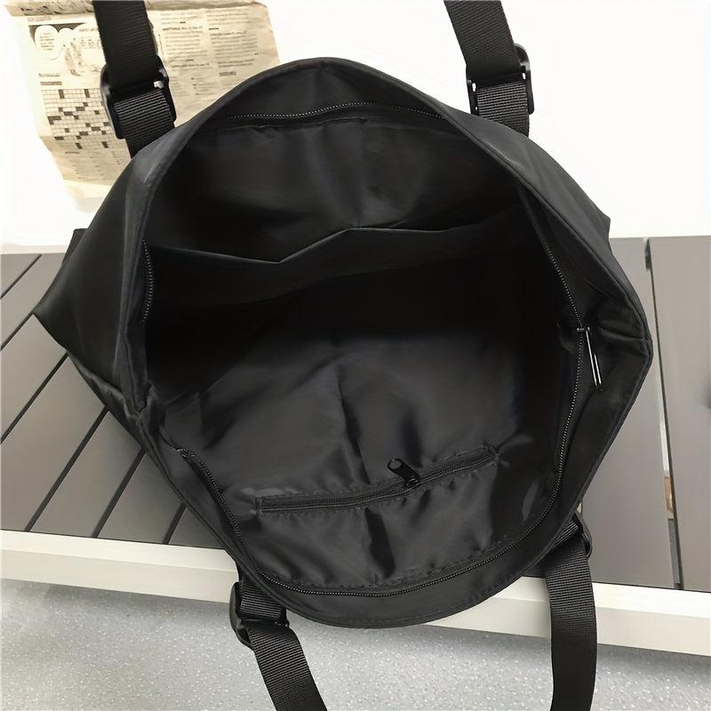 Nylon Letter Print Shoulder Bag Stylish Large Capacity Waterproof Tote Bag