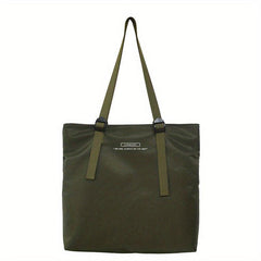 Nylon Letter Print Shoulder Bag Stylish Large Capacity Waterproof Tote Bag