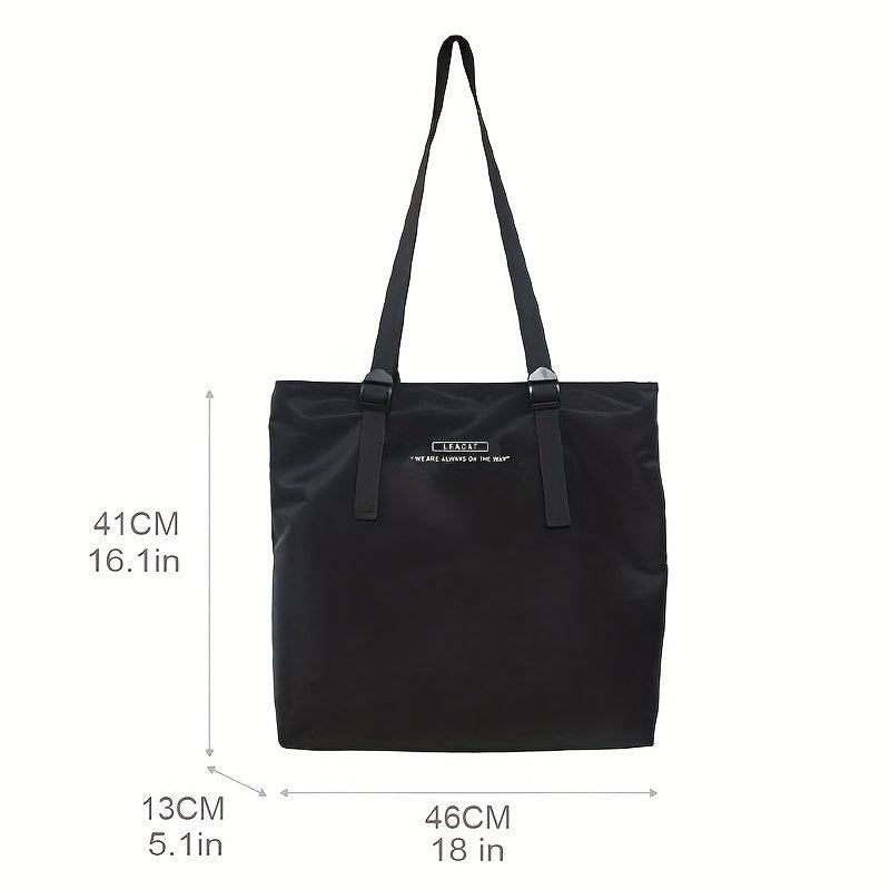 Nylon Letter Print Shoulder Bag Stylish Large Capacity Waterproof Tote Bag