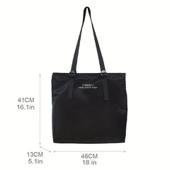 Nylon Letter Print Shoulder Bag Stylish Large Capacity Waterproof Tote Bag