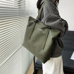 Nylon Letter Print Shoulder Bag Stylish Large Capacity Waterproof Tote Bag