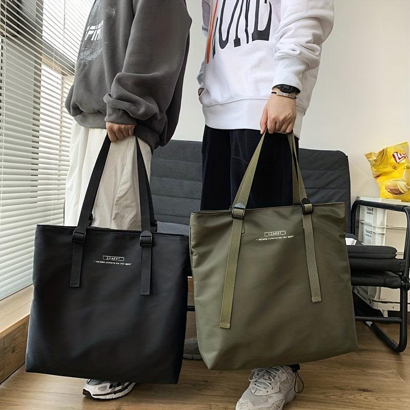 Nylon Letter Print Shoulder Bag Stylish Large Capacity Waterproof Tote Bag