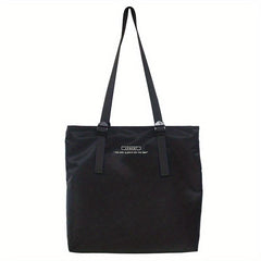 Nylon Letter Print Shoulder Bag Stylish Large Capacity Waterproof Tote Bag