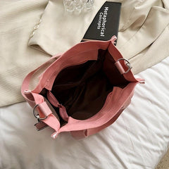 Solid Canvas Tote Bag Small Commuter Satchel Purse