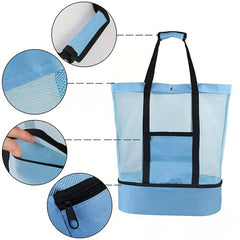 Mesh Storage Satchel Bag Lightweight Shoulder Bag for Travel