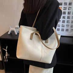 Large Capacity Faux Leather Tote Bag Commuter Bag