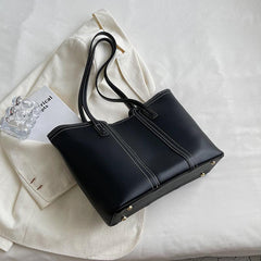 Large Capacity Faux Leather Tote Bag Commuter Bag