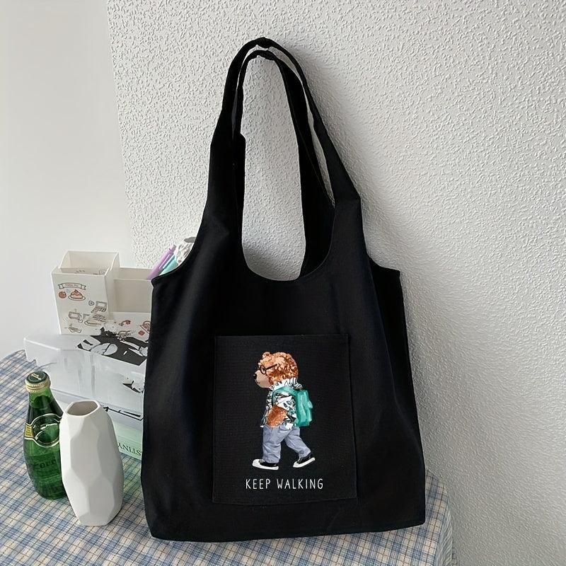 Bear Pattern Shoulder Bag Lightweight Shopper Bag