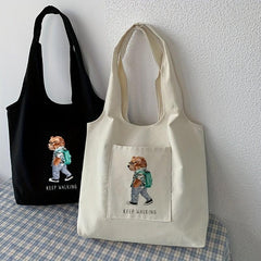 Bear Pattern Shoulder Bag Lightweight Shopper Bag