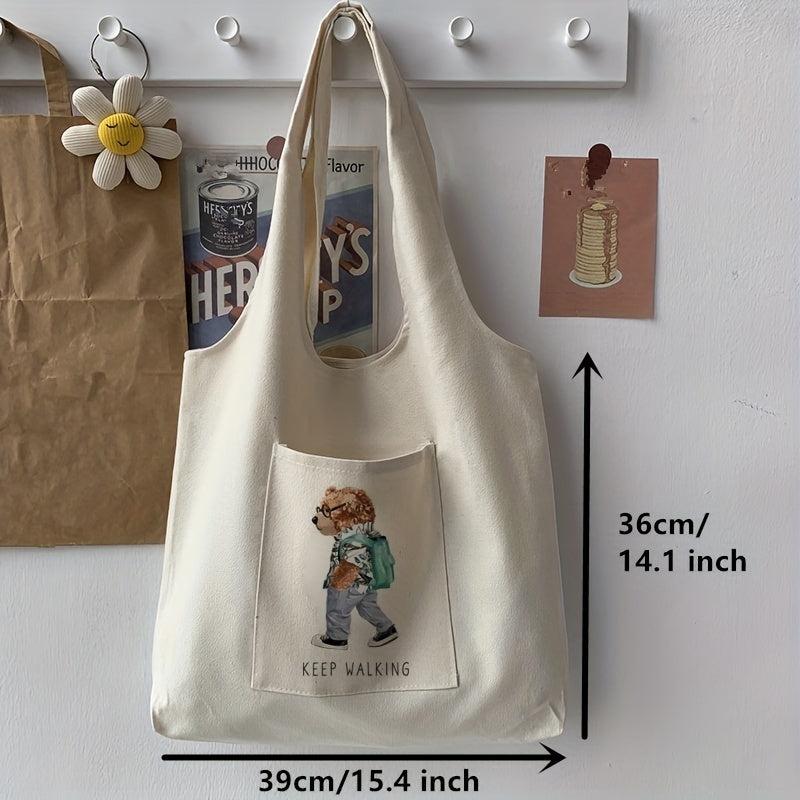 Bear Pattern Shoulder Bag Lightweight Shopper Bag