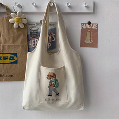 Bear Pattern Shoulder Bag Lightweight Shopper Bag
