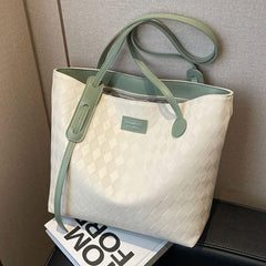Minimalist Rhombus Pattern Tot Bag Large Capacity Shoulder Bag
