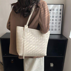 Minimalist Rhombus Pattern Tot Bag Large Capacity Shoulder Bag