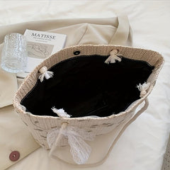 Stylish Woven Tote Shoulder Bag for Women